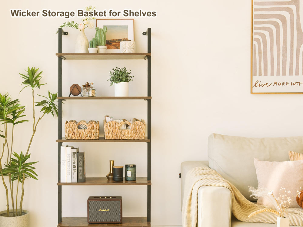 StorageWorks bathroom organizer wicker basket keeps toiletries neatly stored.
