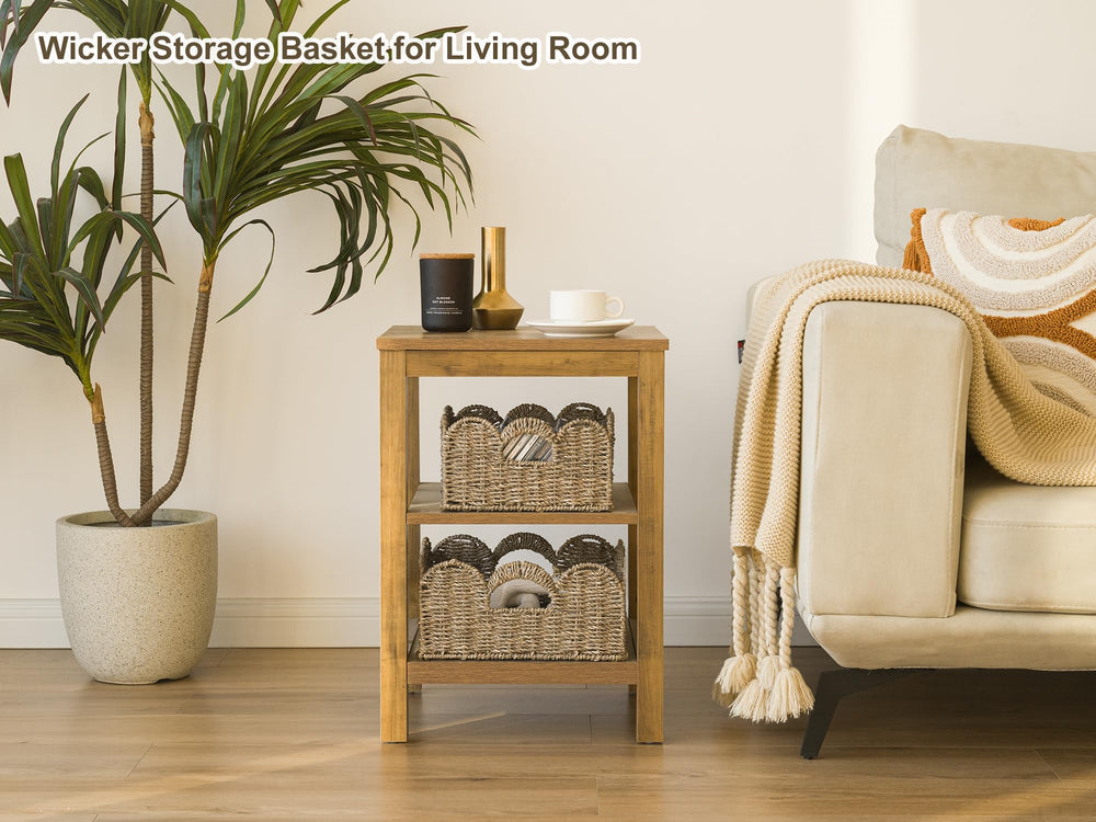 StorageWorks medium-sized basket pictured on a shelf for easy reach