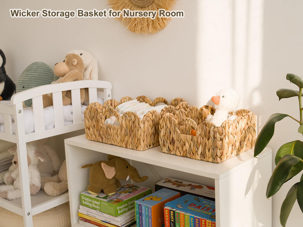 StorageWorks multi-purpose wicker basket ideal for tidying bedrooms and bathrooms.