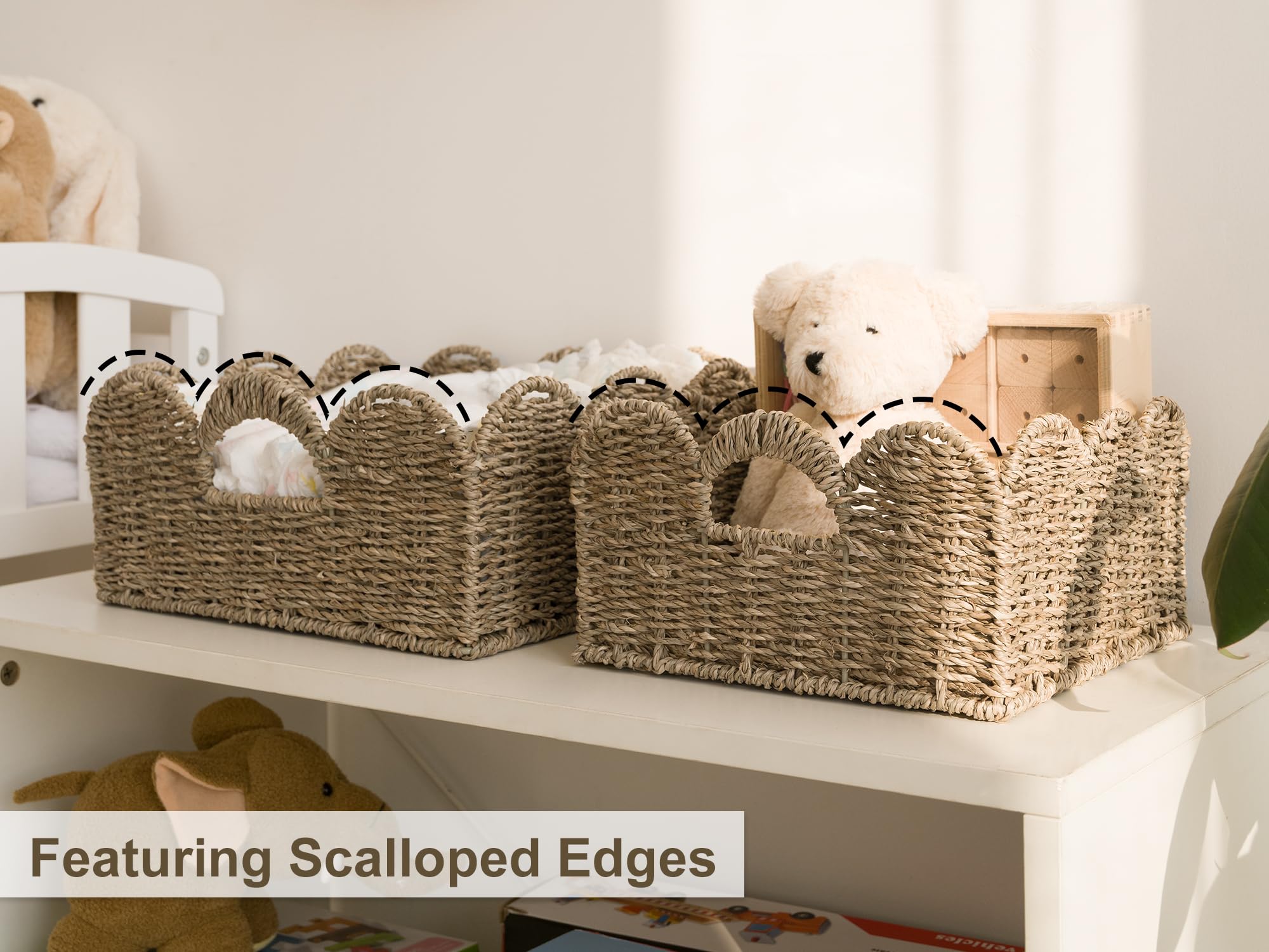 StorageWorks basket in bathroom for towels and toiletries, keeping items accessible