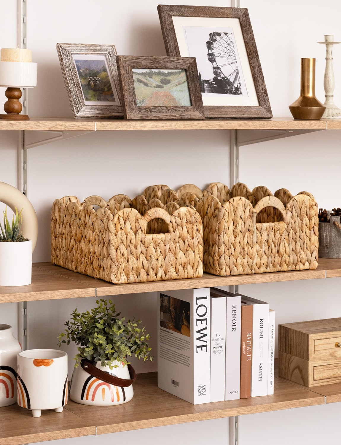 StorageWorks water hyacinth basket pantry décor with neutral color.