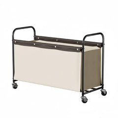 StorageWorks Storage Chest with Wheels beige full view showing 135L capacity for bedroom clutter.