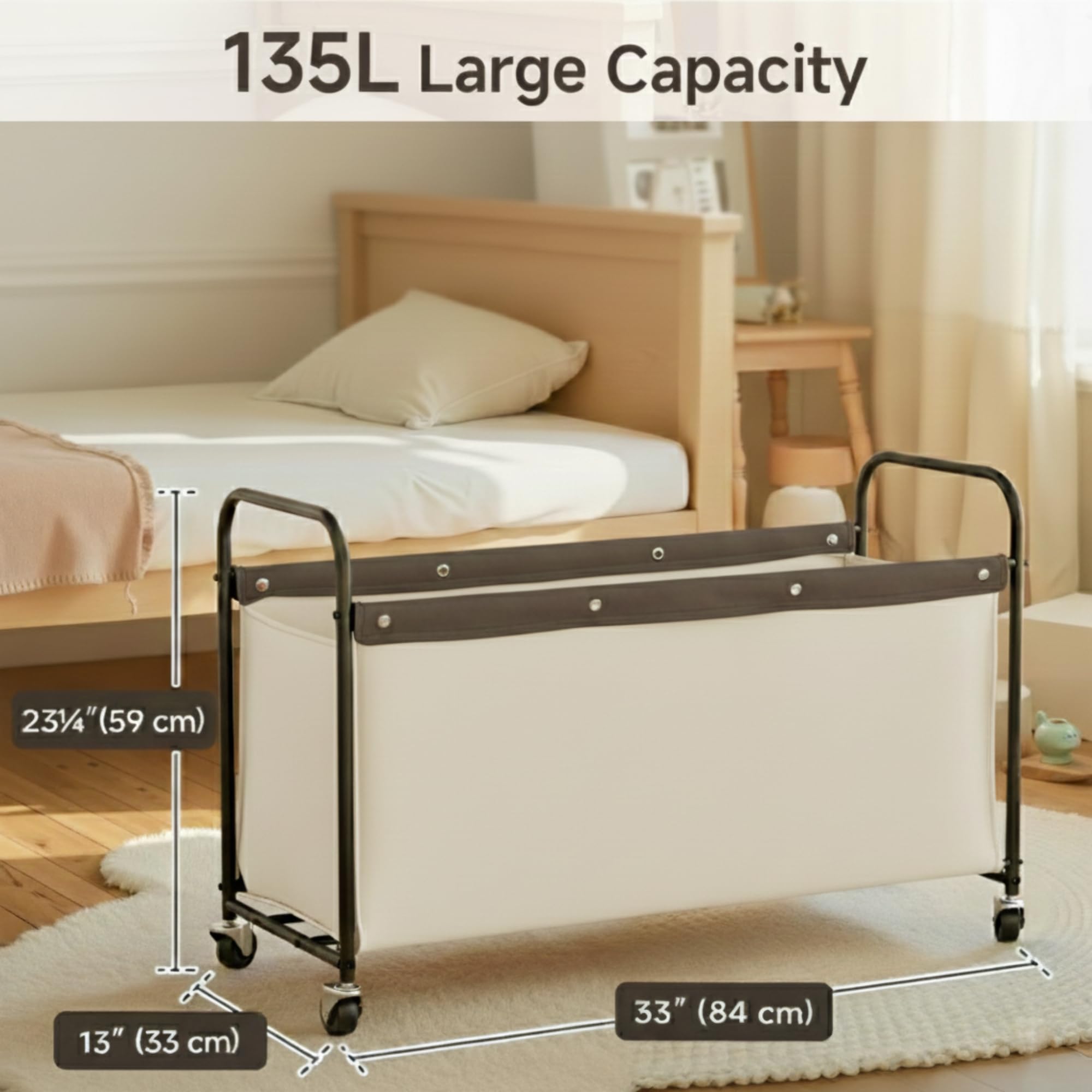 StorageWorks Storage Chest with Wheels beige open interior demonstrates easy-access organization.