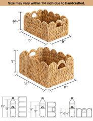 StorageWorks water hyacinth basket built-in handles used in living room storage.