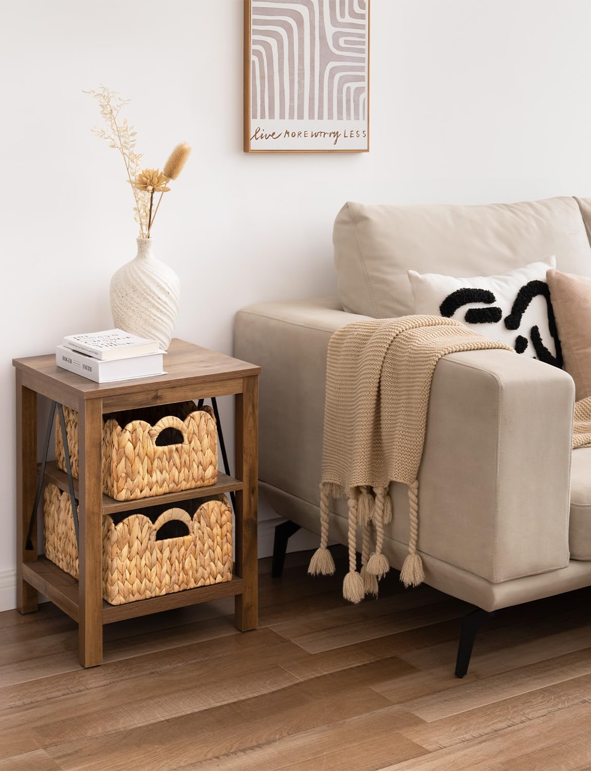 StorageWorks 2-pack scalloped-edge baskets easy-clean surface.