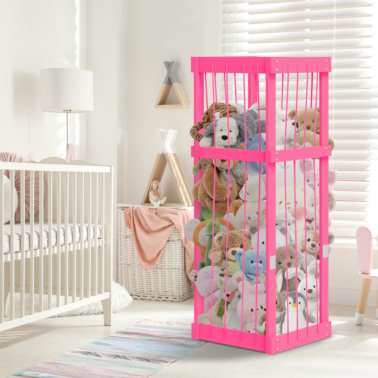 Storenization kids-room-organization wood-storage-display in a cozy playroom