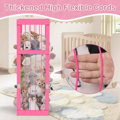 Storenization plushies-storage flexible cords closeup demonstrates easy plush display and access