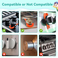 Stove Stoppaz kid safety locks pack closeup highlights durable, heat-resistant material.