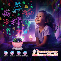 STRAWBETTER Unicorn Egg Projection lamp opens to reveal a fairy tale projection area