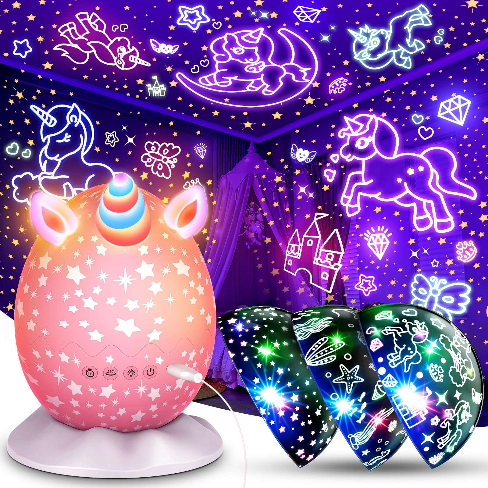 STRAWBETTER Unicorn Night Light egg design illuminates bedtime decor with a soft glow