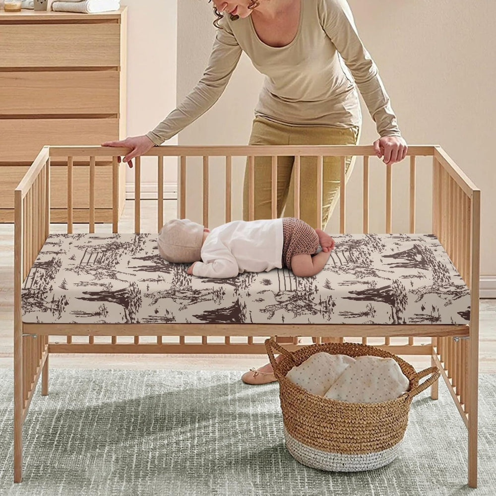 Streeyiu Western fully elasticized crib sheet with secure four-sided fit