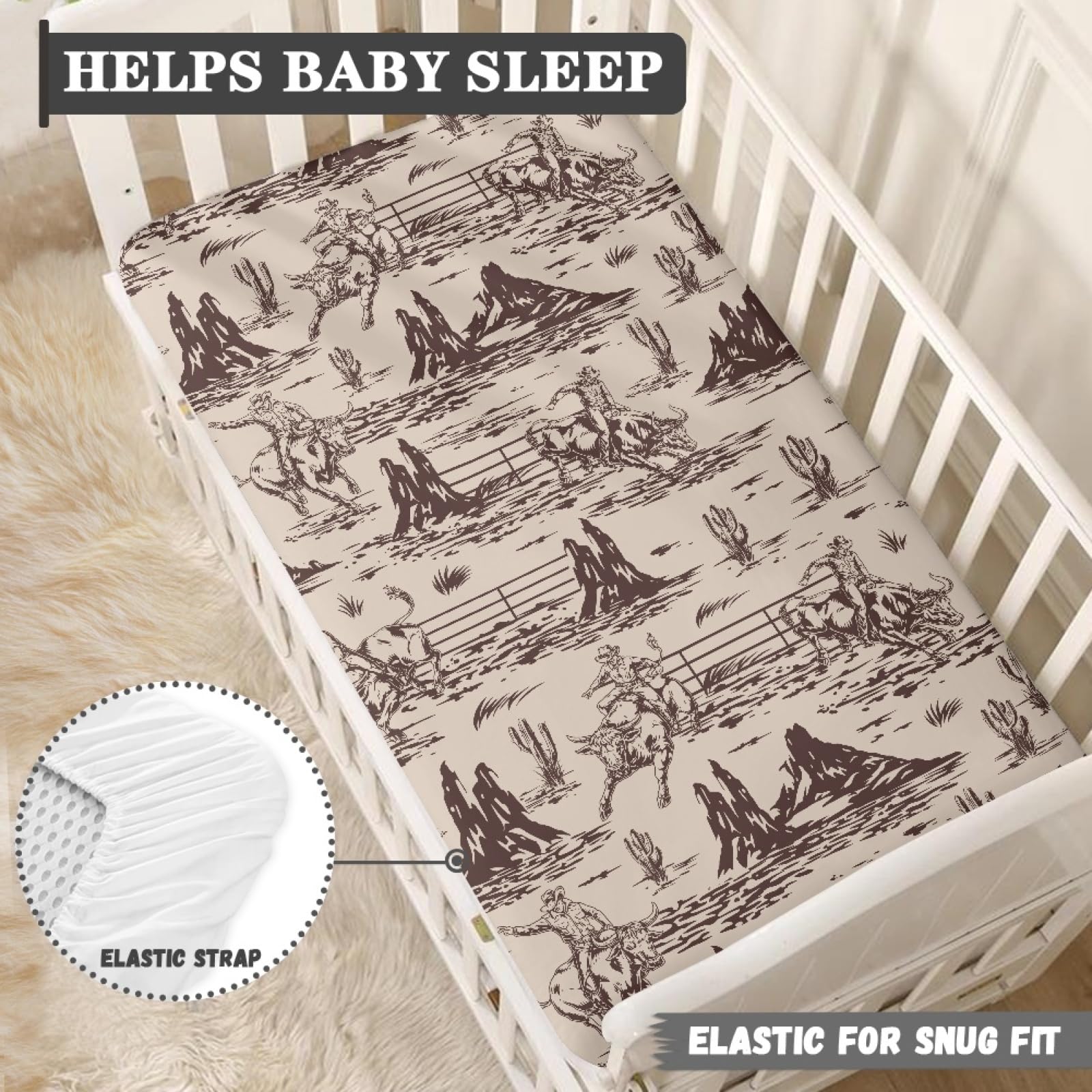 Streeyiu Western standard crib fit 52x28x8; adaptable to standard cribs
