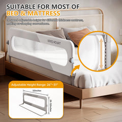 Strenkitech bed rails side guard 32inch provides secure barrier.
