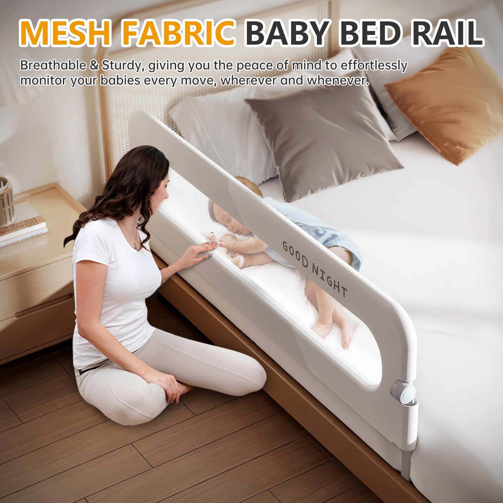 Strenkitech soft-padding rail edges for gentle contact and safer sleeping.