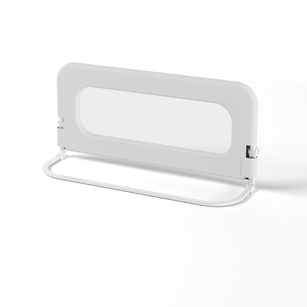 Strentiki guardian rail on a queen bed in real-life bedroom scene.