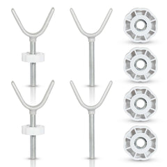 StreytoTek Y-spindle rod closeup shows secure mounting with silicone-wrapped heads.