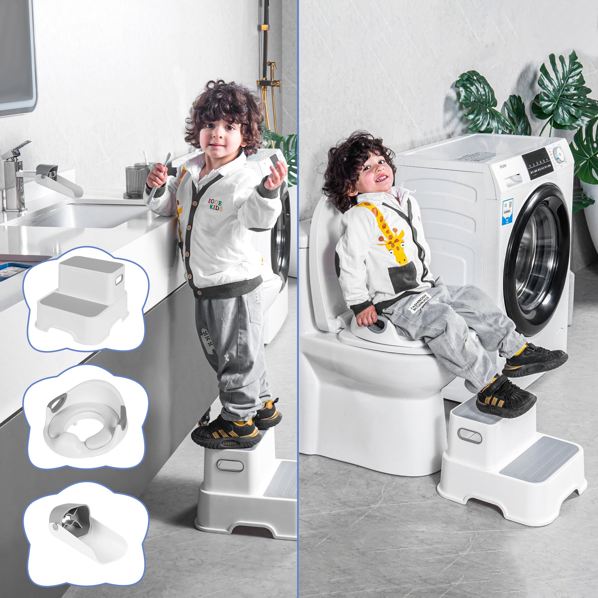 STRISK toilet seat cushion provides soft sitting and splash guard for potty time.