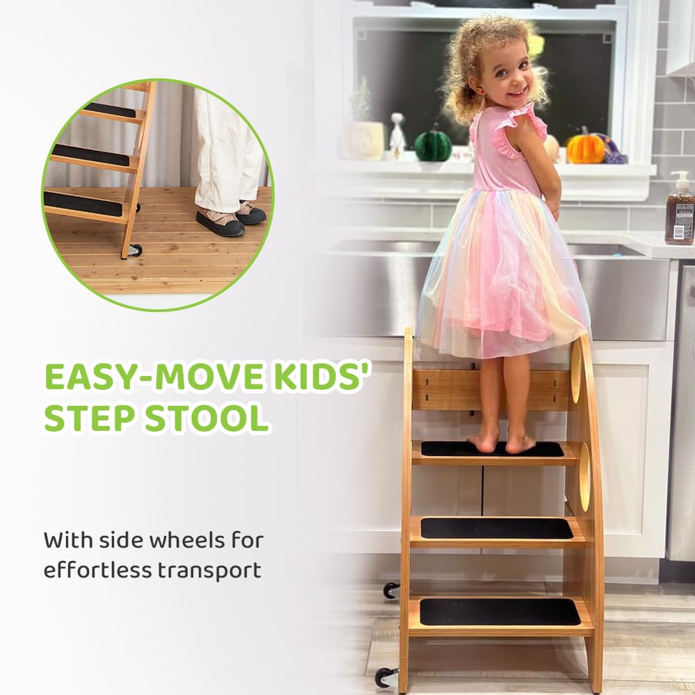 StrongTek Kids Step Stool 3-in-1 convertible chair view demonstrates versatile uses for dining or play.