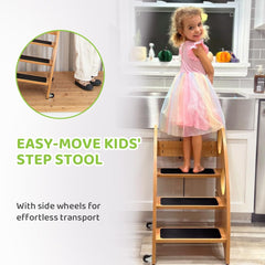 StrongTek Kids Step Stool 3-in-1 convertible chair view demonstrates versatile uses for dining or play.