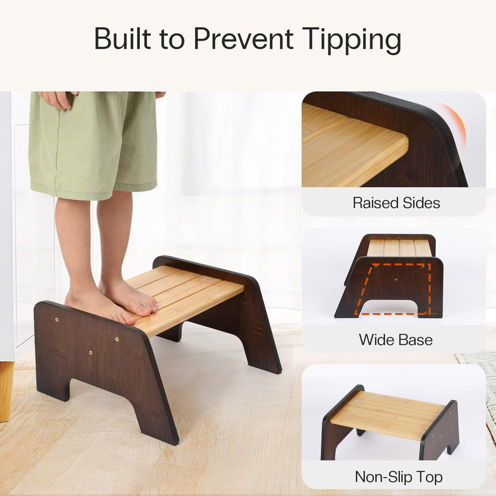 StrongTek Kids Step Stool bamboo-durability highlights eco-friendly strength for daily use.