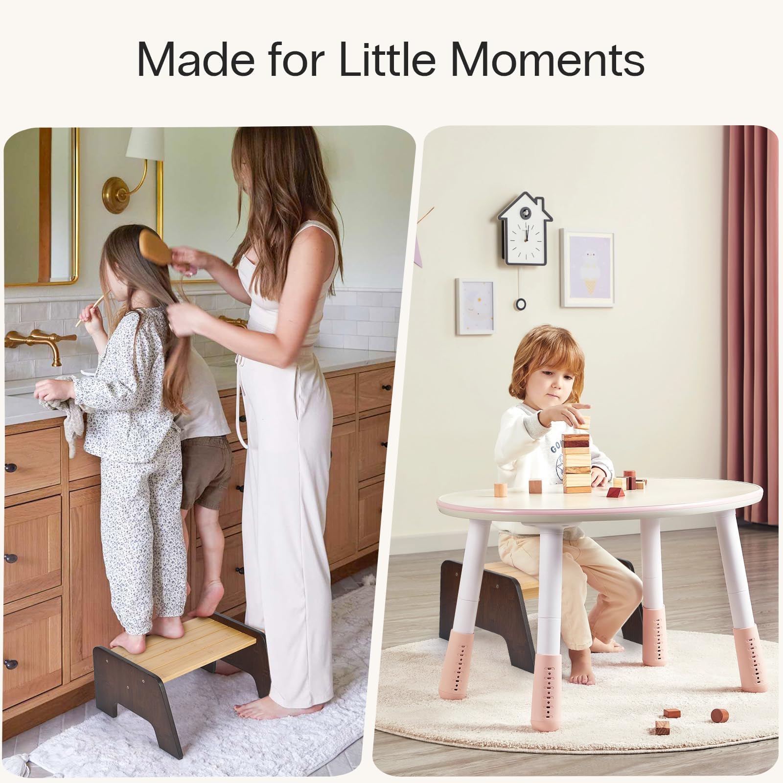 StrongTek Kids Step Stool compact-utility fits bathrooms, bedrooms, kitchens for versatile height aid.