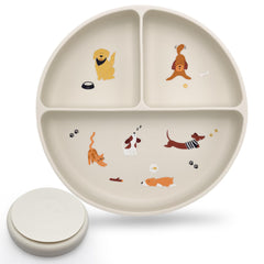 Studio Merveille silicone suction plate with dogs and cats design supports independent self-feeding.
