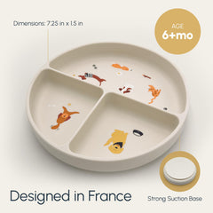 Studio Merveille suction plate closeup shows strong grip and soft silicone texture.