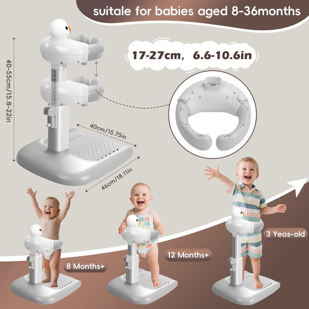 STUNLUX adjustable-width frame adapts to growing children for comfortable bathing.