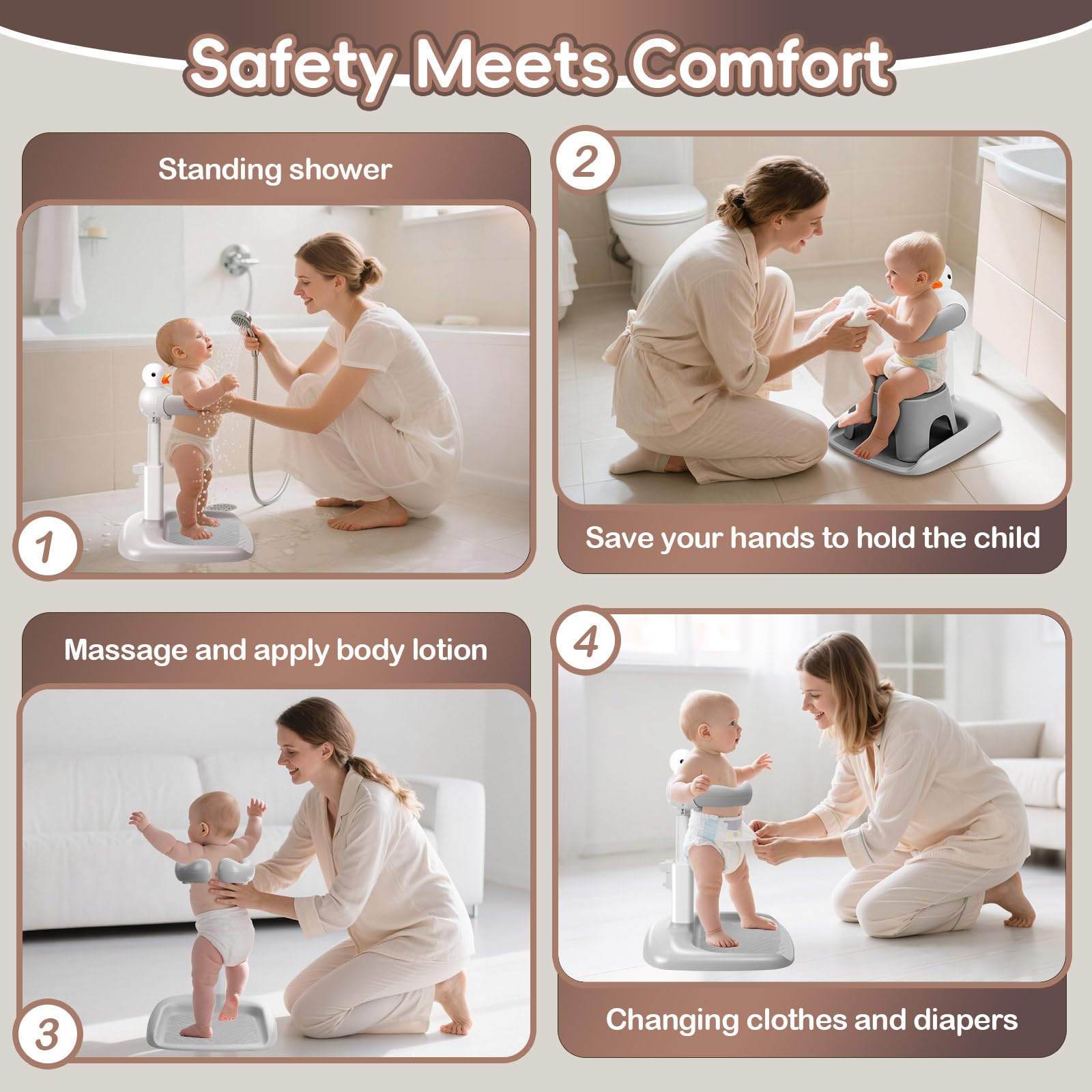 STUNLUX 100% waterproof ABS surface cleans quickly, supporting quick bath-time cleanup.