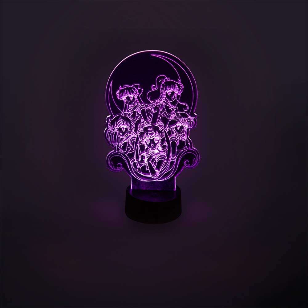 Stunned Mind Sailor Moon acrylic lamp Usagi portrait highlights kawaii room vibe.