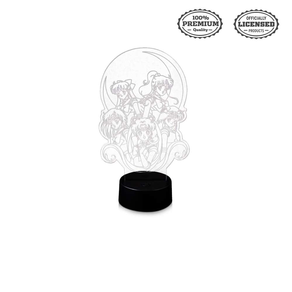 Stunned Mind Sailor Moon acrylic lamp USB-powered for easy setup.