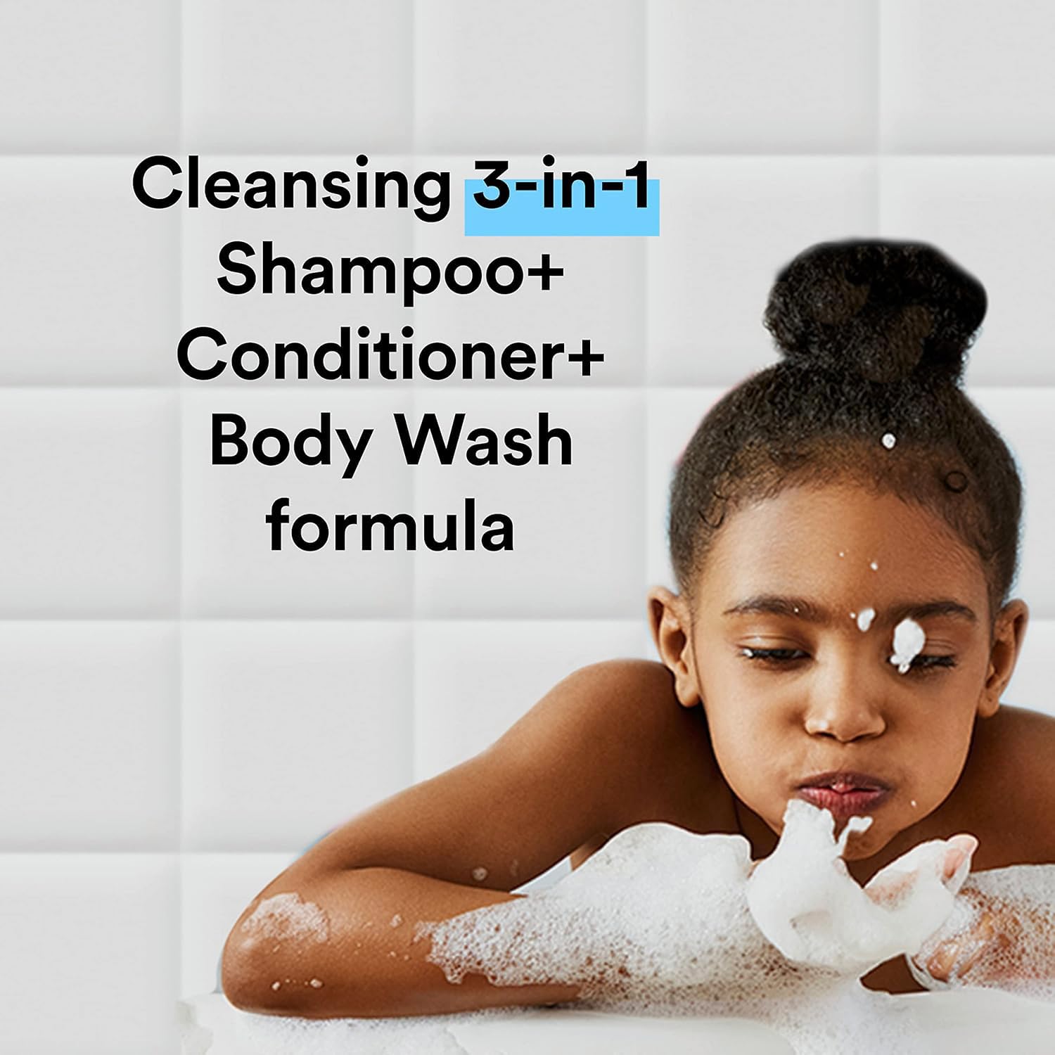 Suave Kids paraben-free label closeup signals gentle cleansing for delicate skin.