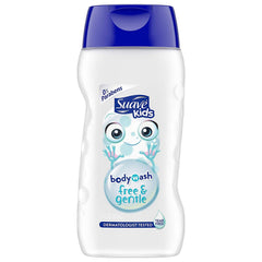 Suave Kids body wash shows bubbly lather ideal for daily kid baths.