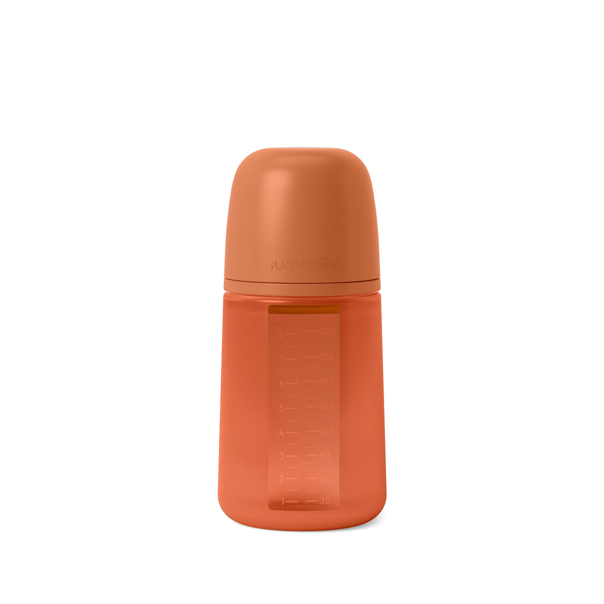 Suavinex Color Essence SX PRO bottle closeup shows velvety silicone for gentle feeding