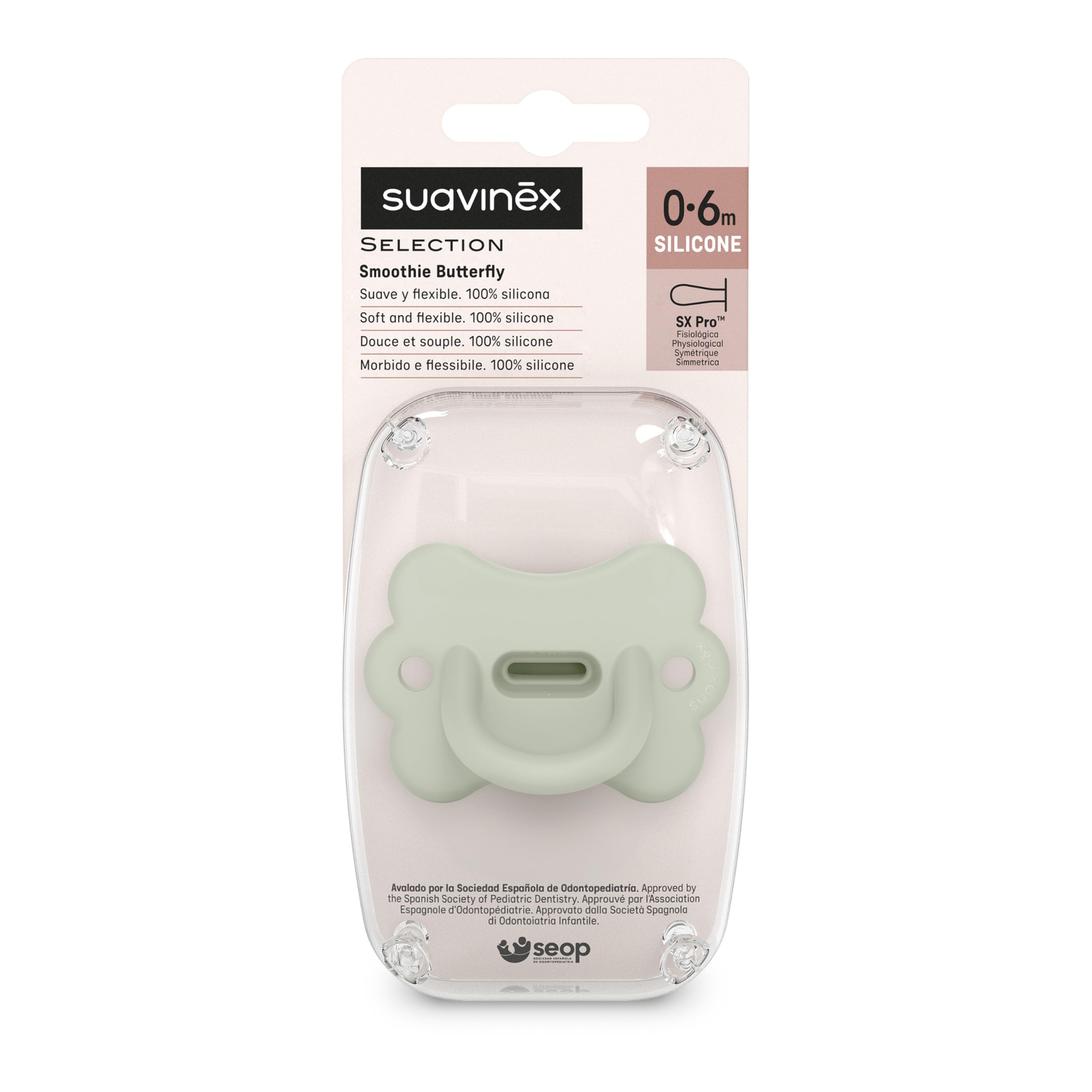 Suavinex Color Essence pacifier designed to pair with SX PRO bottles for harmony.