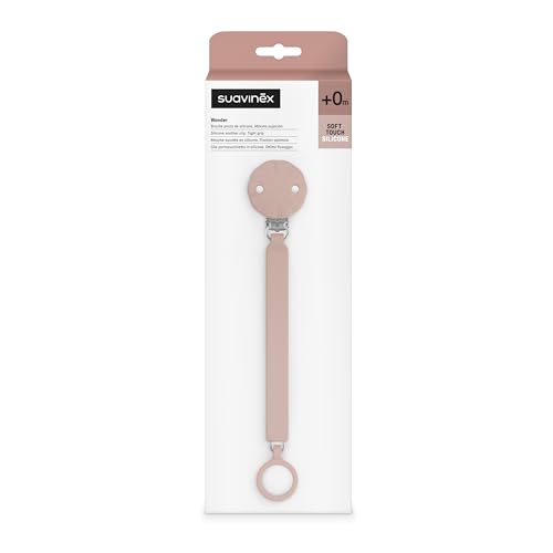 Suavinex Wonder Pacifier Clip soft silicone material for gentle baby wear.