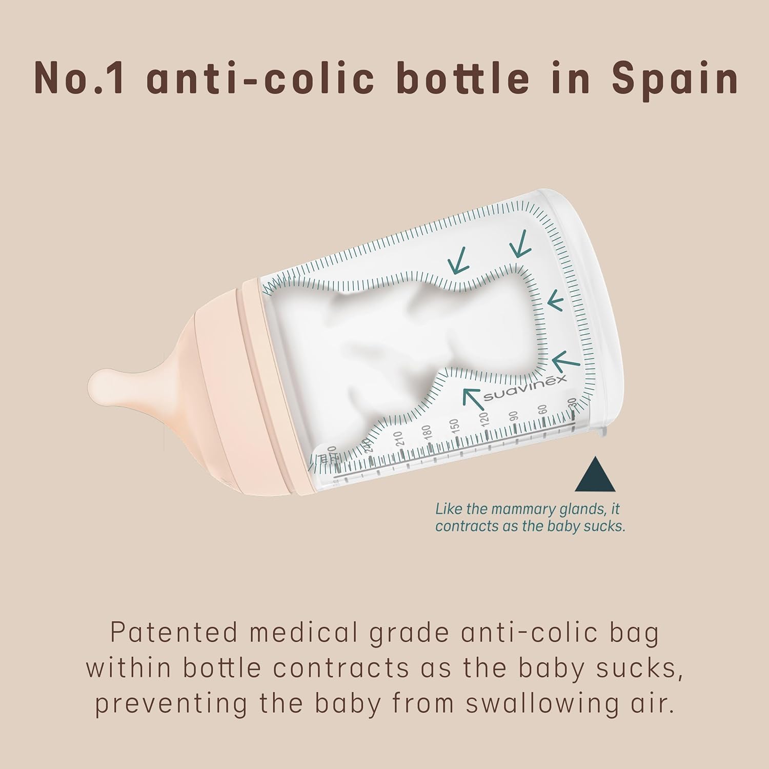 Suavinex Zero Zero bottle in use during breastfeeding-friendly feeding routine.