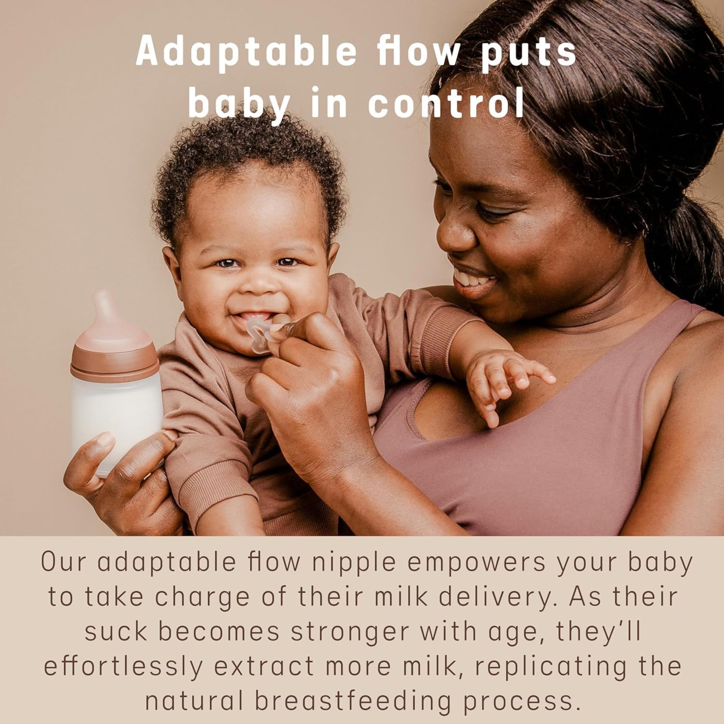Suavinex Zero Zero flow-teat differentiation adapts to baby’s strength for comfort.