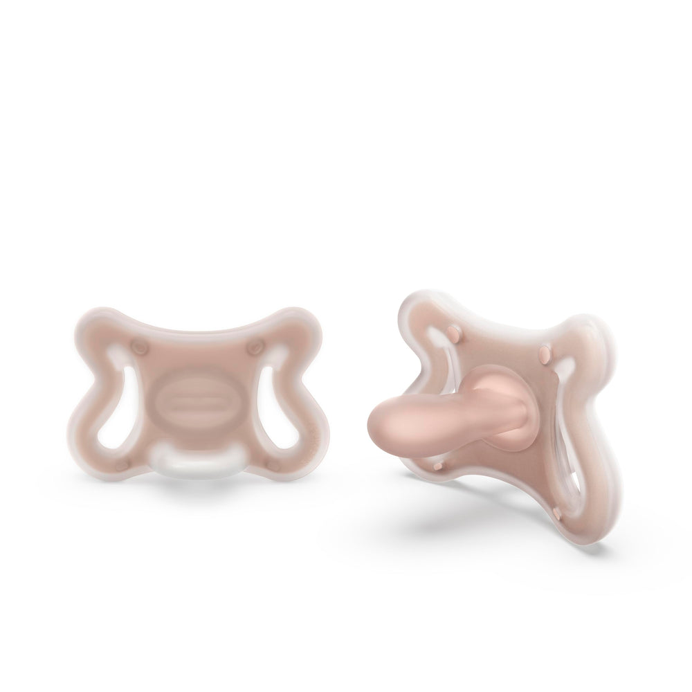 Suavinex Zero.Zero pacifier 2-pack on display for easy soothing options.