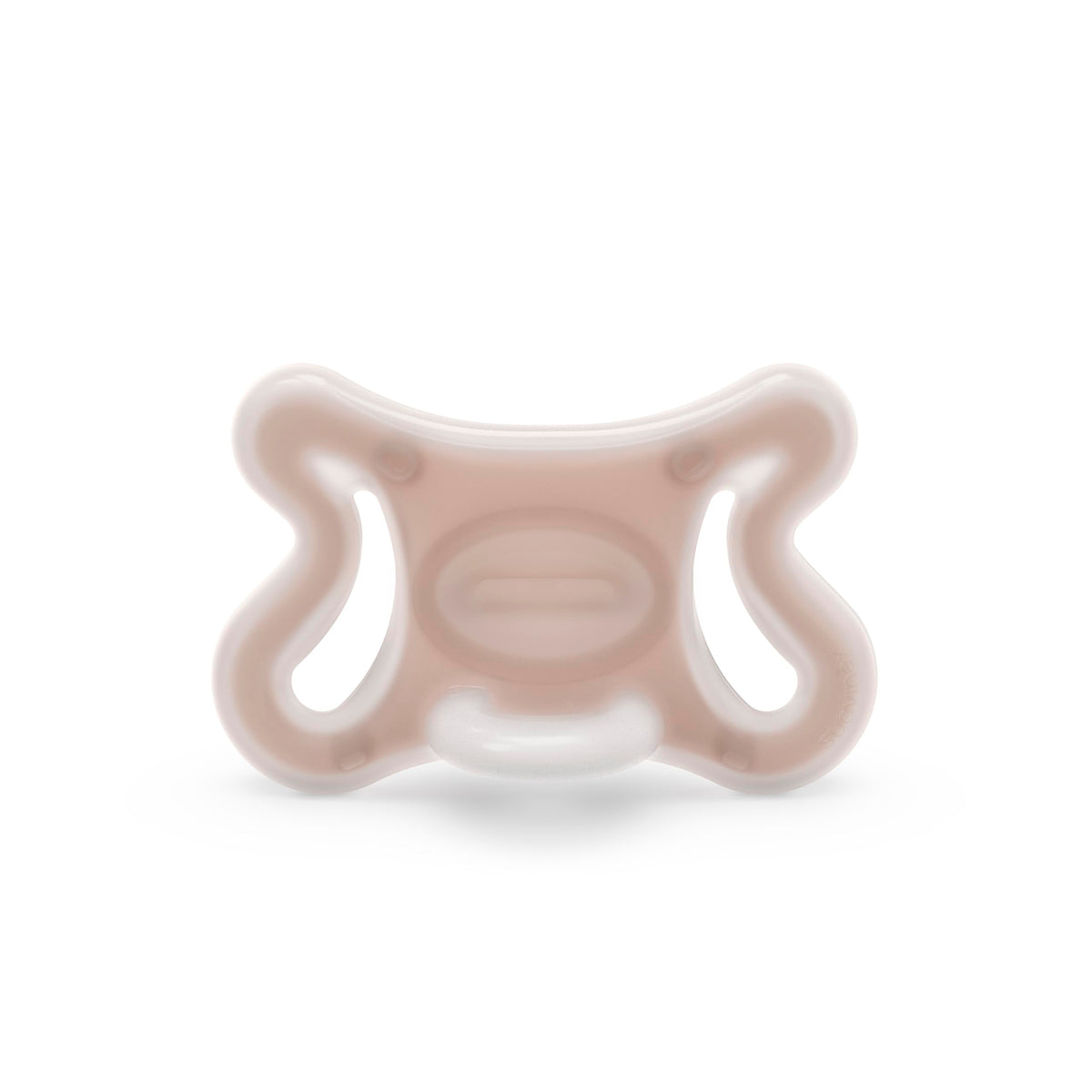 Suavinex Zero Zero silicone pacifier nipple closeup showing natural tongue position support
