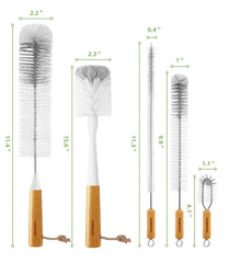 SUBEKYU Bottle Brush nipple cleaner highlights gentle nylon bristles for delicate nipples.