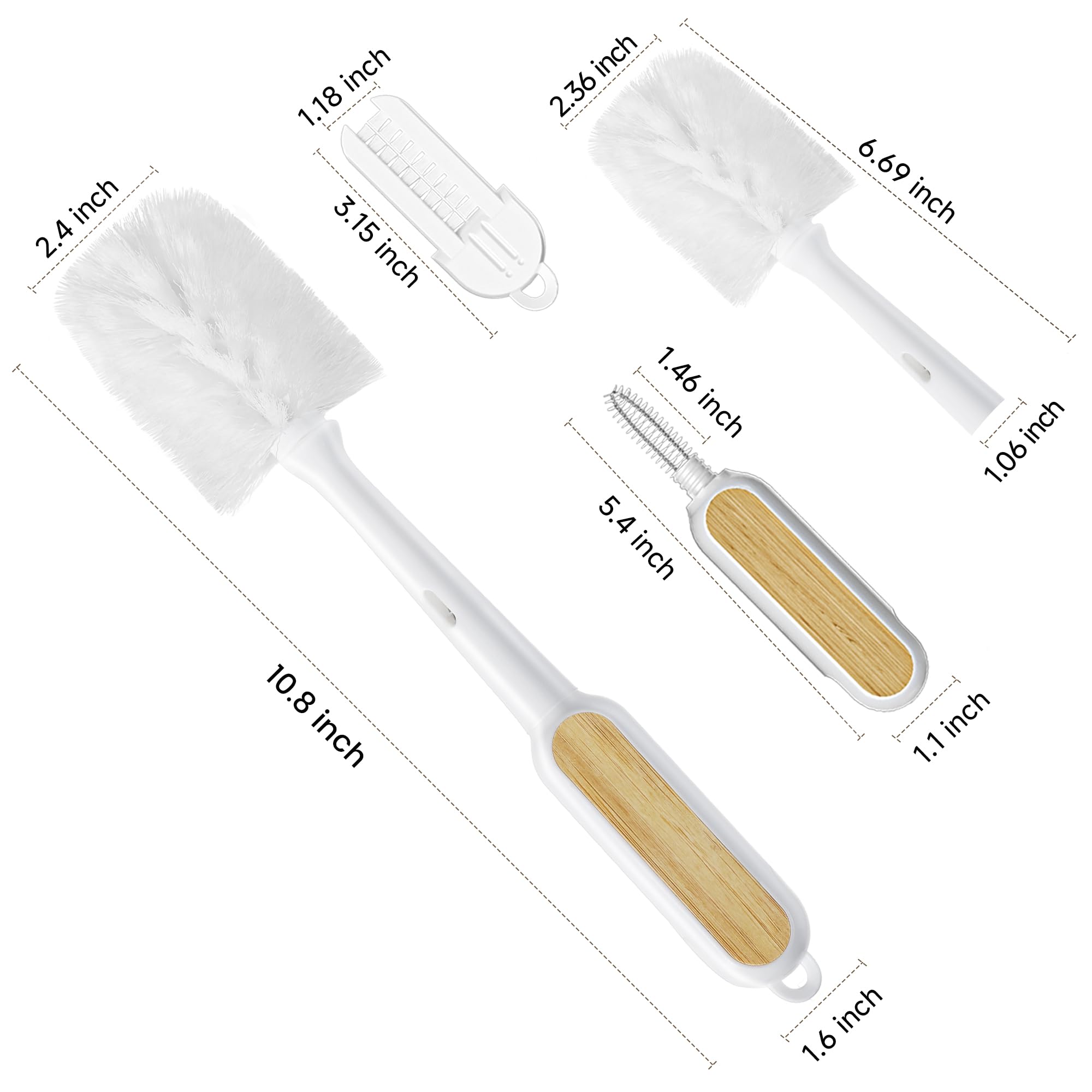 SUBEKYU baby bottle cleaning in action with bottle brush and scrubber
