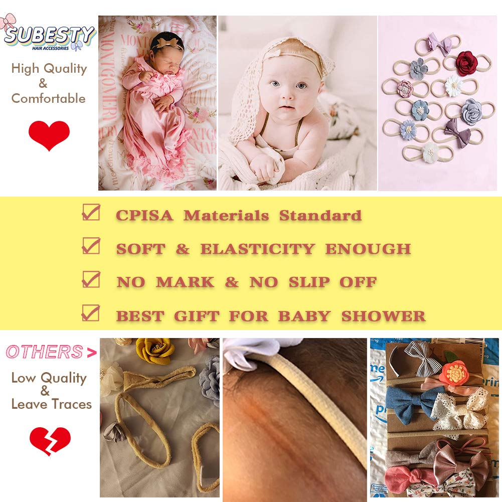 Subesty baby girls headband with chic bows for stylish daily outfits.