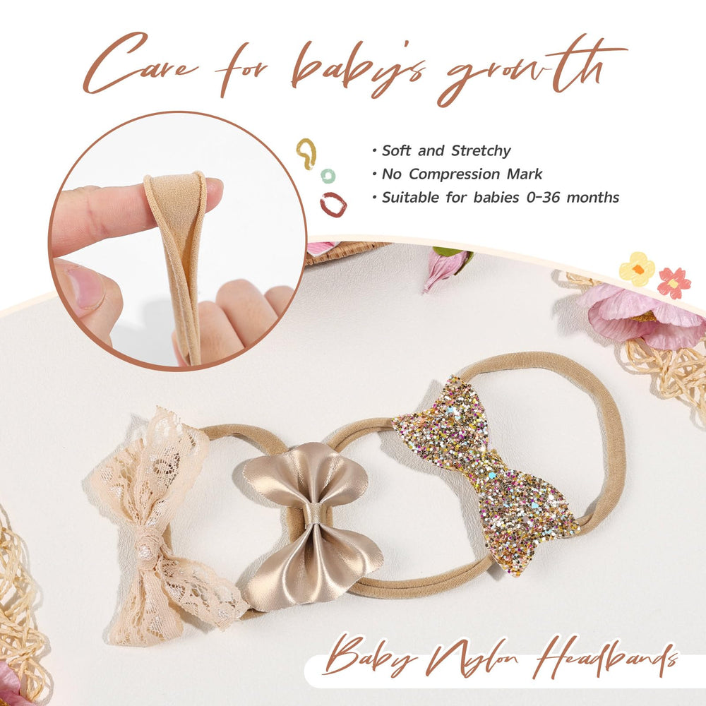 Subesty elastic headbands with growth-friendly fit from preemie to toddler