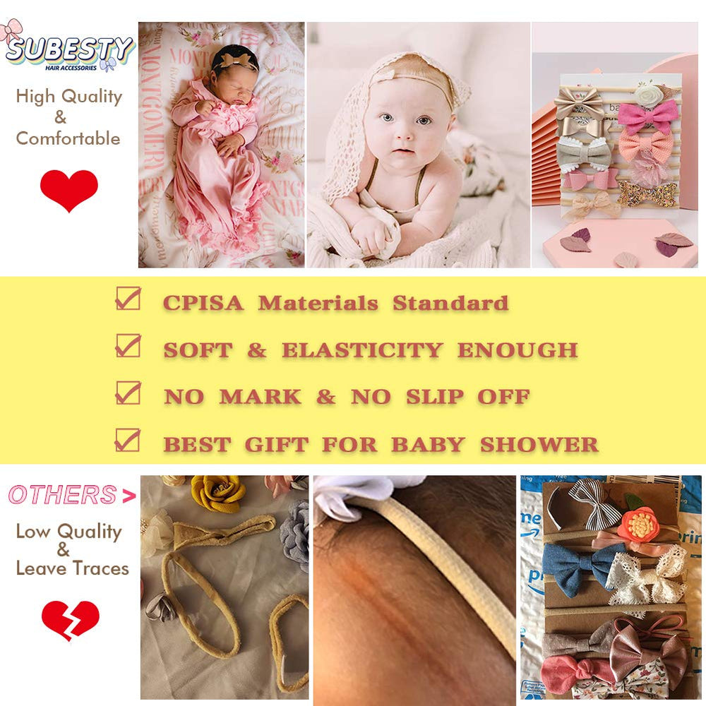 Subesty gift-ready newborn headbands packaged in a transparent box