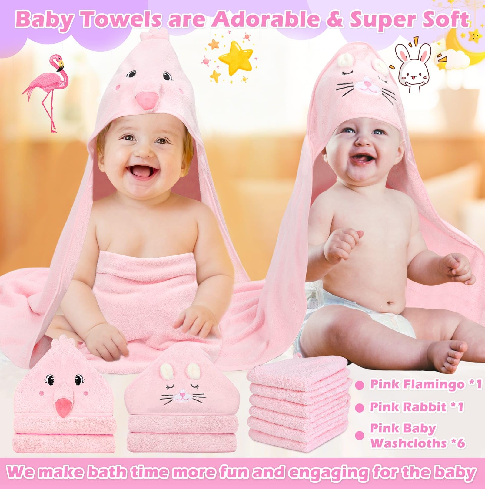 Sublaga bath time buddy towel set for cozy bath moments