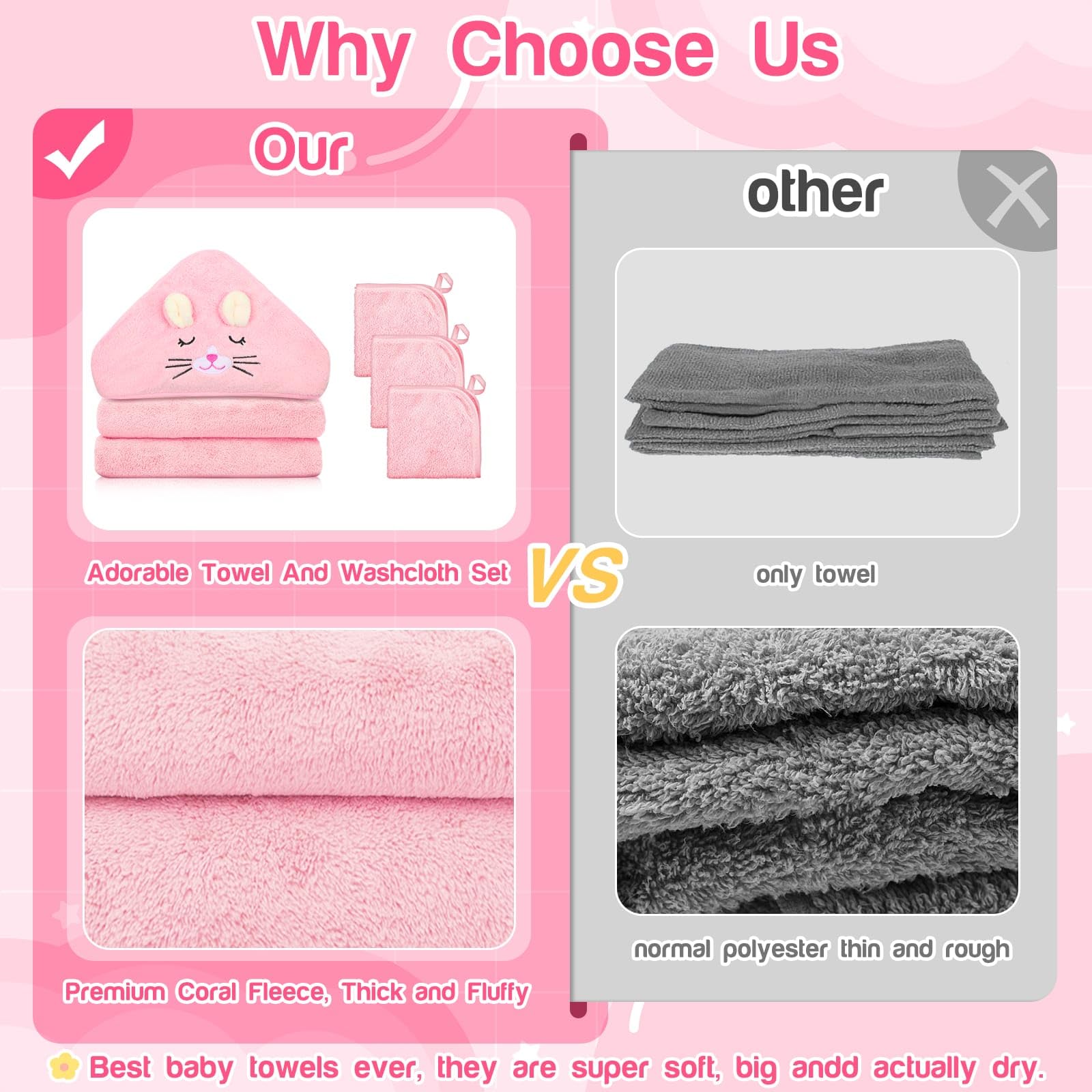 Sublaga three baby washcloths 10x10 inches, soft and absorbent