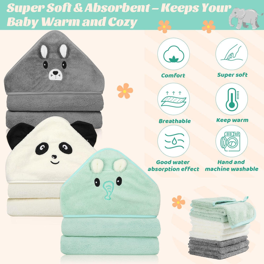 Sublaga elephant hooded towel features a playful character for bath time fun.