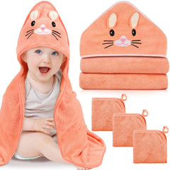 Sublaga orange kitten hooded towel 32x32 wrapped baby warmly after bath for cozy drying