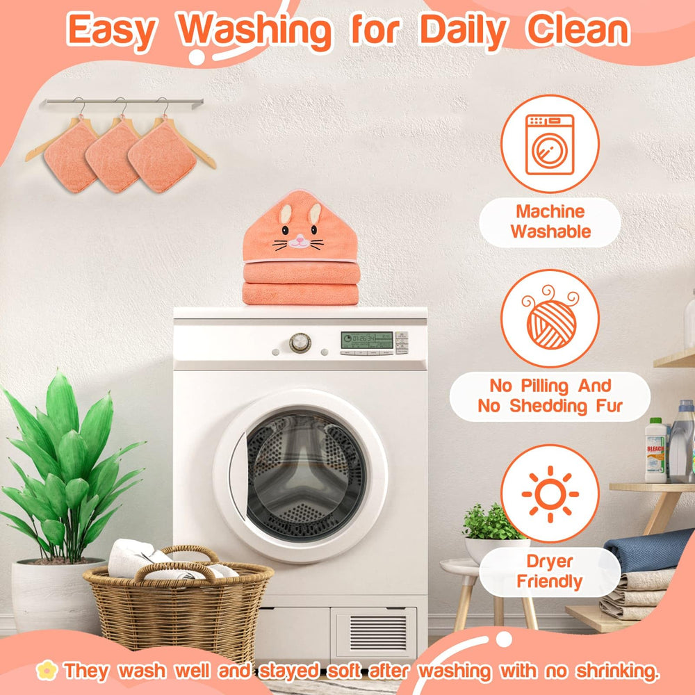 Sublaga orange kitten towel folded display showing generous coverage for swift drying
